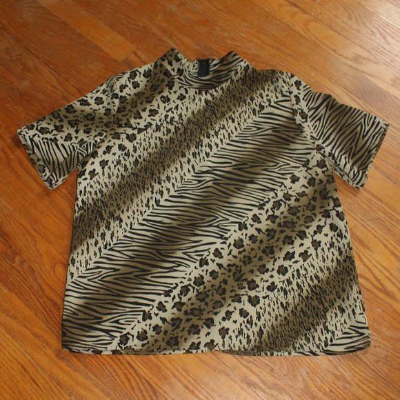 Vintage Wear On Earth Animal Print Blouse - Picture 1 of 7